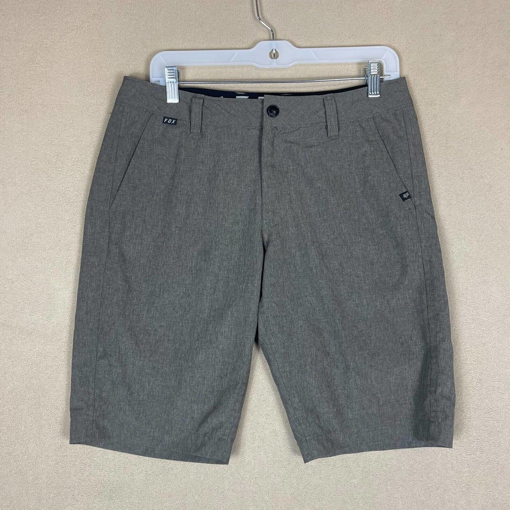 Fox Racing Shorts Adult 30 Gray Chino Bike Outdoor Preppy Pockets Logo Mens